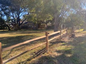 Post and Rail wood fence