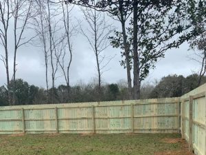 Stockade privacy wood fence