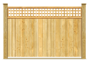 Image of a lattice top wood fence panel