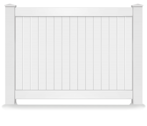 Image of a white privacy vinyl fence