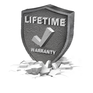 Image of a lifetime warranty badge graphic